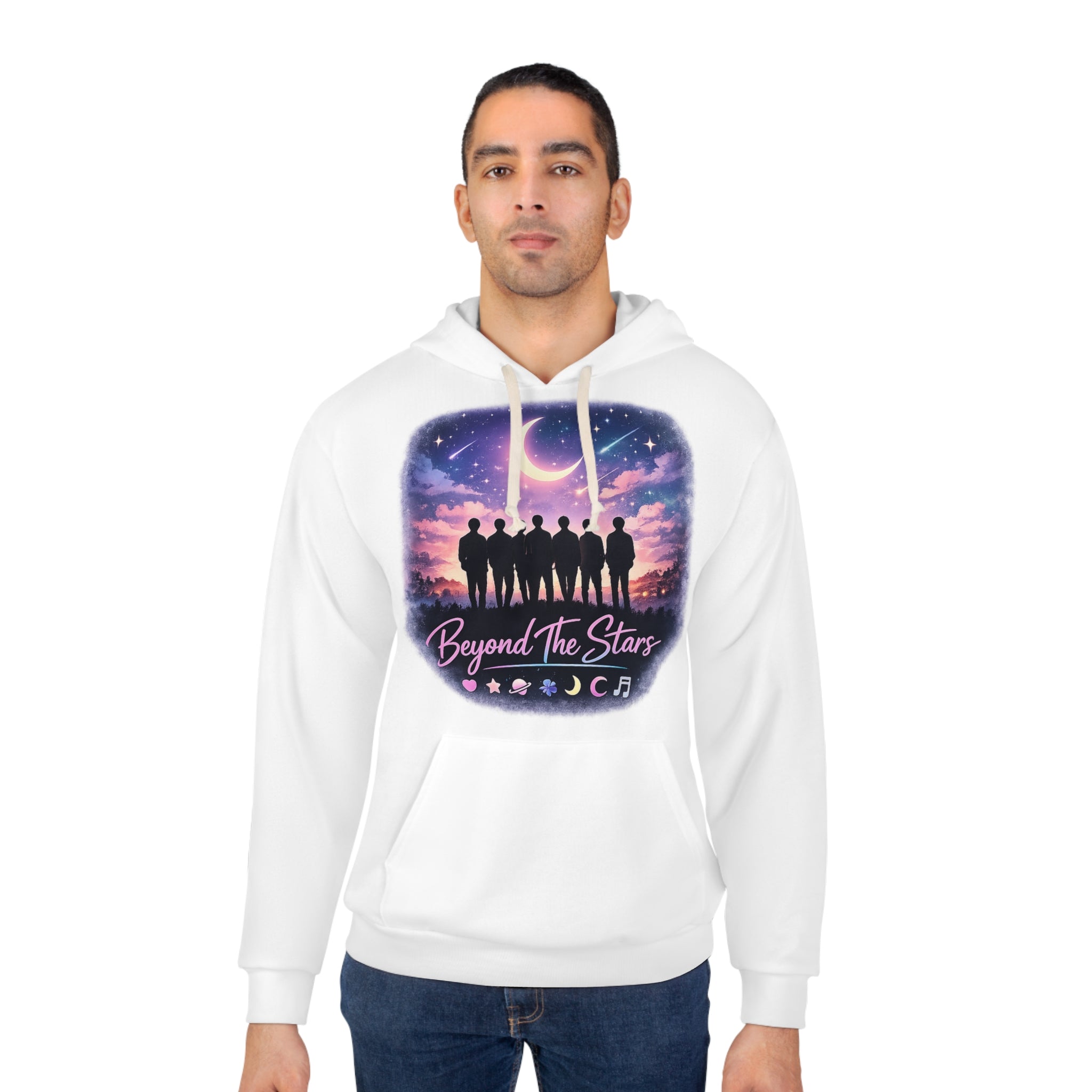 Beyond The Stars Crewneck Hoodie — “7” Cosmic Purple Design